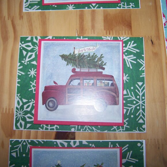 Handmade Set of 12 Vtg Transport Christmas Cards - Picture 4 of 13